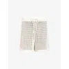 Allsaints Womens Paloma Crochet Knitted Shorts Chalk White Xs In White