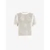 Allsaints Womens Paloma Relaxed-fit Knitted T-shirt Chalk White Xs In Chalk White