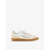Allsaints Velma Low Top Round Toe Woven Leather Sneakers In Chalk White