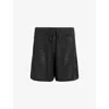 Allsaints Womens Charcoal Grey Paloma Crochet Knitted Shorts