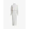 Allsaints Muriel 2-in-1 Knitted Slim Midi Dress In Cloud White