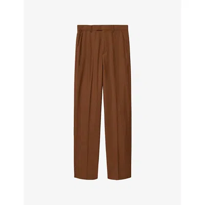 Allsaints Beck Belt Loop Casual Pants In Brown