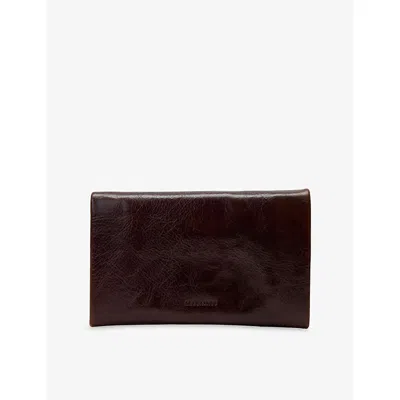 Allsaints Womens  Harluna Logo-debossed Leather Wallet In Brown