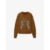 Allsaints Cotton Luck Embellished Pippa Sweatshirt In Brown