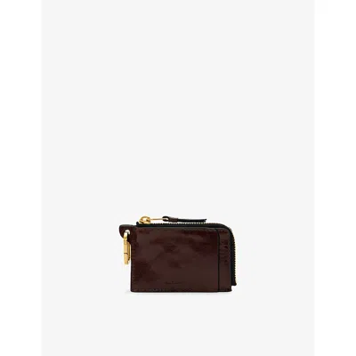 Allsaints Womens  Remy Branded Leather Wallet In Brown