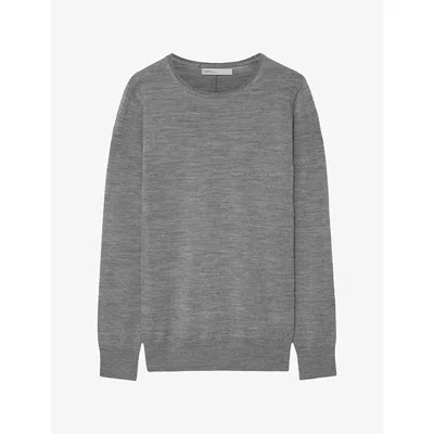 Allsaints Womens Coyte Crewneck Merino-wool Jumper Grey Marl In Gray