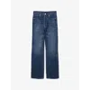 Allsaints Womens Dark Indigo Mathilde Relaxed Bootcut Denim Jeans In Blue
