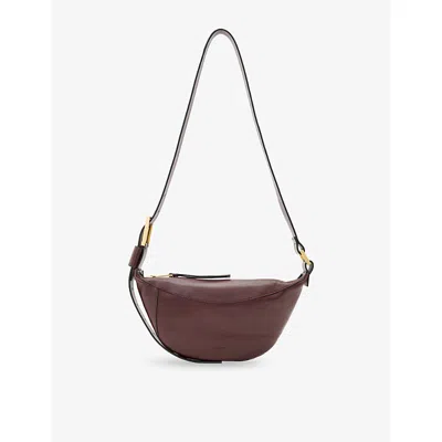 Allsaints Womens Dark Red Luna Leather Cross-body Bag