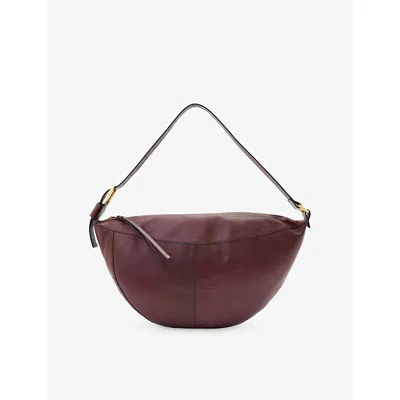 Allsaints Womens Dark Red Luna Leather Shoulder Bag