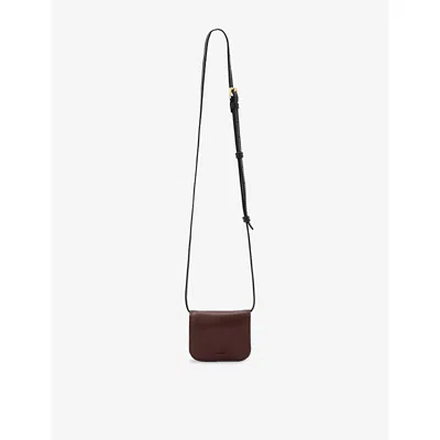 Allsaints Womens  Maeve Leather Cross Body Card Holder In Red