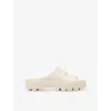 Allsaints Womens Chalk White Eclipse Embossed-branding Chunky Sliders In Chalk White