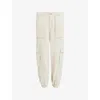 Allsaints Womens Freda Cargo-pocket Lyocell-blend Trousers Ecru White In Ecru White