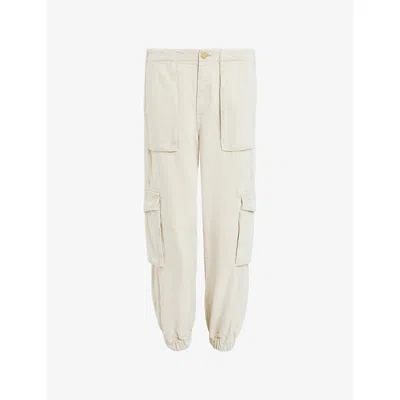 Allsaints Womens Freda Cargo-pocket Lyocell-blend Trousers Ecru White