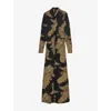 Allsaints Womens Mina Graphic-print Stretch-jersey Maxi Dress Ella Black In Multi