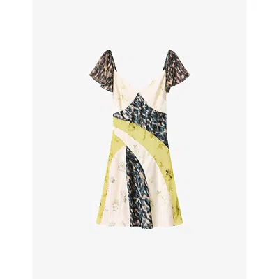 Allsaints Womens Empoli Multi Lala Floral-print Woven Mini Dress