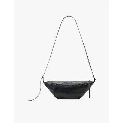Allsaints Womens Esme Whipstitch Leather Crossbody Bag Black