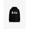 Allsaints Womens Black Etie Branded Cotton-jersey Hoody In Black