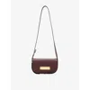 Allsaints Womens Dark Red Etta Branded Leather Cross-body Bag