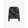 Allsaints Keiko Mesh Top In Evolve Slate G