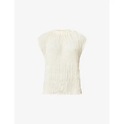 Allsaints Crinkled Trisha Blouse In Gardenia Cream