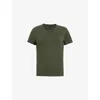 Allsaints Womens Round-neck Slim-fit Cotton-jersey T-shirt Grape Leaf Gre