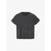 Allsaints Womens Graphite Grey Rebel Crew-neck Short-sleeve Brushed Cashmere T-shirt In Gray