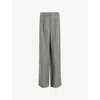 Allsaints Pleated Wide-leg Averie Trousers In Grey