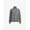 Allsaints Womens Grey Melange Rebel Turtleneck Cashmere-blend Jumper