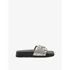 Allsaints Metallic Sandals In Gunmetal Grey