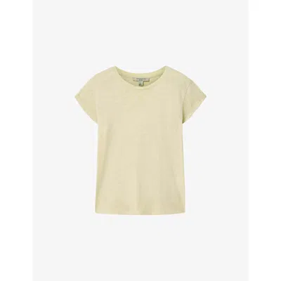 Allsaints Womens Haze Green Anna Relaxed-fit Short-sleeve Cotton T-shirt In Neutral