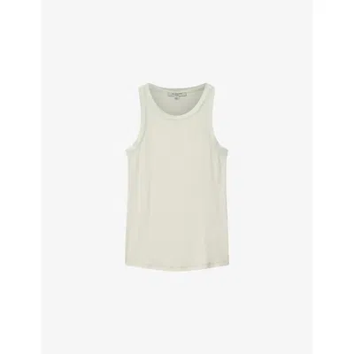Allsaints Womens Captain Blue Rina Round-neck Sleeveless Stretch-woven Tank Xs In Green