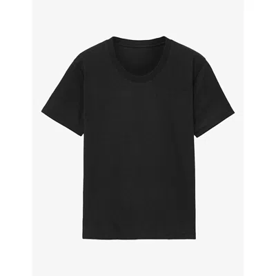 Allsaints Womens Hela Short-sleeve Cotton T-shirt Washed Black