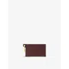 Allsaints Womens Dark Red Hex Leather Card Holder