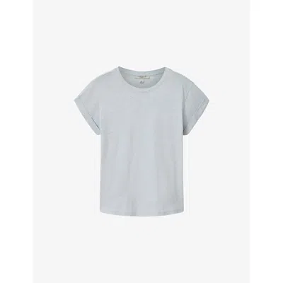 Allsaints Womens High Rise Blue Anna Relaxed-fit Short-sleeve Cotton T-shirt In Multi
