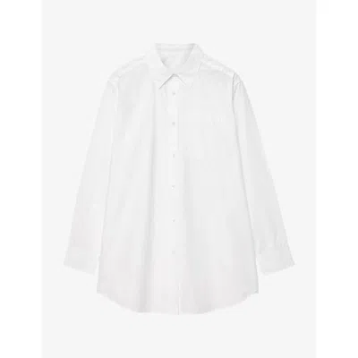 Allsaints Womens Kaia Relaxed-fit Cotton-poplin Shirt White