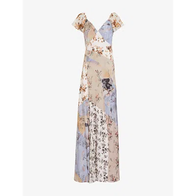 ALLSAINTS WOMENS ORIGIN DITSY B LALA DITSY-PRINT WOVEN MAXI DRESS