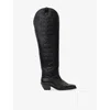 Allsaints Landon Over The Knee Western Boot In Black