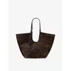 Allsaints Womens Leopard Brown Ara Leopard Leather Tote Bag