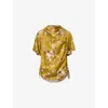 Allsaints Womens Armada Deep Ye Leslie Floral-print Viscose And Silk-blend Top In Yellow