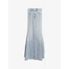 Allsaints Alma Denim Maxi Skirt In Light Indigo