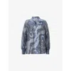 Allsaints Womens Isla Paisley-print Lyocell-blend Shirt Lita Denim Blu
