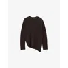 Allsaints Womens Oxblood Red Lock Asymmetric-hem Knitted Jumper Xs In Burgundy
