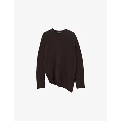 ALLSAINTS WOMENS ALLSAINTS LOCK ASYMMETRIC-HEM KNITTED JUMPER