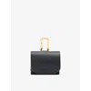 Allsaints Womens Black Logo-debossed Leather Airpod Cas