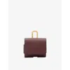 Allsaints Womens Dark Red Logo-debossed Leather Airpod Cas In Red