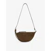 Allsaints Womens Fango Brown Luna Suede Cross-body Bag In Brown