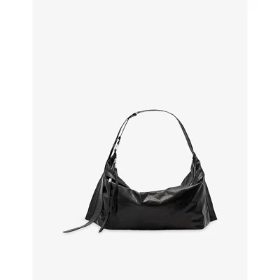 Allsaints Womens Lutece Leather Duffle Bag Black