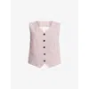 Allsaints Womens Aleida V-neck Sleeveless Stretch-woven Waistcoat Mauve Chalk Pi In Mauve Chalk Pink