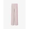Allsaints Womens Aleida Wide-leg Mid-rise Recycled Polyester-blend Trousers Mauve Chalk Pi In Mauve Chalk Pi