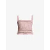 Allsaints Womens Talia Cropped Modal Top Mauve Pink